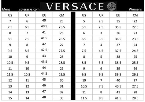 versace shoes size chart.